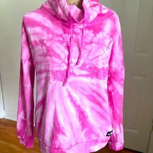 Simply southern cowl neck hooded pink tie dye